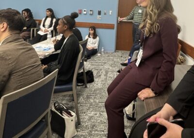 Woman watching speaker
